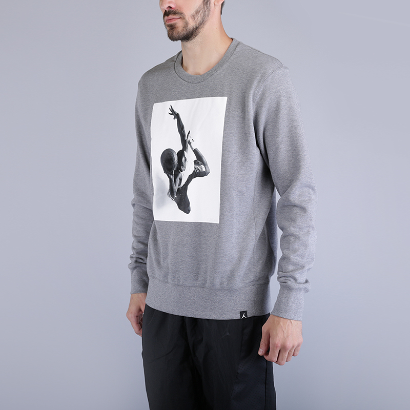 мужская серая толстовка Jordan Sportswear Flight Lite Sweatshirt 860348-091 - цена, описание, фото 1